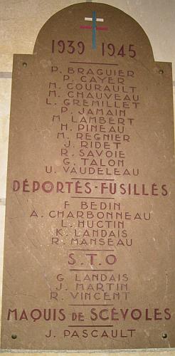 Plaque Eglise St Pierre Guerre 1914-1918