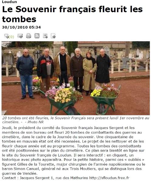 Le Souvenir Français fleurit les tombes NR 30/10/2010
